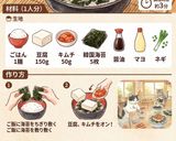 爆速🤗豆腐キムチ韓国海苔マヨ丼作り方1写真