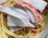 簡単明太子とびっこのガーリックいかパスタ作り方5写真