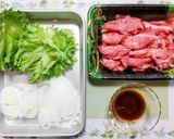 ランチ！牛肉レタス新玉ねぎライスバーガー作り方1写真