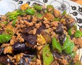 茄子とピーマンのキーマカレー風炒め♫作り方4写真