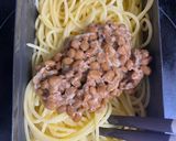 節約キャンプ飯！和えるだけ！納豆パスタ作り方3写真