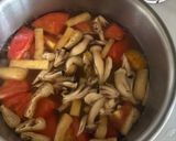 トマト・油揚げ・きのこの味噌汁☆作り方4写真