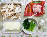 簡単夕飯昼食小松菜しめじクリームパスタのグラタン作り方1写真