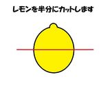 搾った後のレモンの皮で？三日月の飾り♪作り方1写真