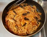 秋鮭とブラックオリーブのパスタ作り方10写真