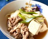 簡単夕食・おつまみ★フライパンで甘辛〜肉豆腐作り方9写真