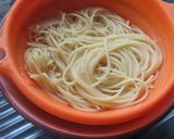 舞茸ベーコン白菜のニンニクオリーブ油の炒めパスタ作り方8写真