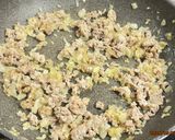 とろ〜り温玉＆ひき肉とナスのチーズ丼作り方5写真