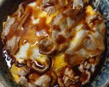 ソースたっぷり!豚肉とたまごの丼作り方5写真