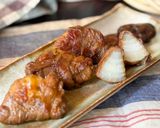 お手軽！とろ甘新玉ねぎの肉巻きすき焼き風作り方5写真