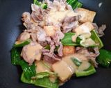 簡単夕飯!豚こまピーマン厚揚味噌マヨ炒め作り方8写真