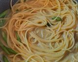 グリーンアスパラの釜玉バター醤油パスタ作り方10写真