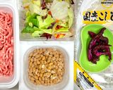 レンジで豚ひき肉と納豆の和えチャーハン作り方1写真
