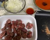 牛もも角切りのトマト煮作り方1写真