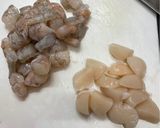 海老と貝柱とマッシュルームのグラタン♫作り方2写真