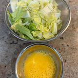【楽めし】豚と白菜の中華風卵とじ作り方1写真
