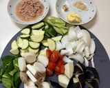 【簡単作り置き副菜】ツナと夏野菜のバター焼き作り方1写真