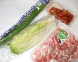 豚肉白菜キムチ炒め♪簡単ニラ作り方1写真