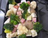 野菜ときのことベーコンのアヒージョ作り方3写真