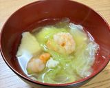エビとキャベツのおかず中華スープ作り方3写真