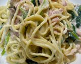 ほうれん草ときのこのホワイトソースパスタ作り方6写真