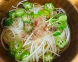 やさしい味…！オクラのあっさり温にゅうめん作り方4写真