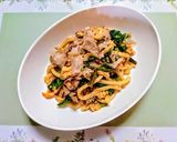 簡単ランチ！小松菜と豚肉、卵の焼うどん作り方9写真