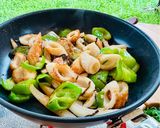 ピーマンちくわ炒め 塩昆布 キャンプ作り方3写真