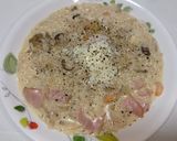 シーフード＆茸入りカルボ風リゾット作り方4写真