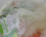 コクうま♪アスパラとトマトのかき玉みそ汁作り方3写真