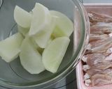 鶏手羽中スティックとレンジ大根の煮物作り方1写真