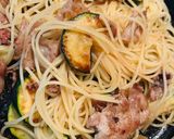 豚こま肉とズッキーニの和風パスタ作り方3写真