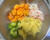 簡単　さわやか✨柿のポテトサラダ作り方4写真