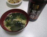 みそ汁　水菜　わかめ　えのき作り方5写真