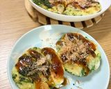 はんぺんとエビとネギのミニお好み焼き作り方5写真