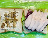チキンと紫キャベツラペのサンドイッチ作り方7写真