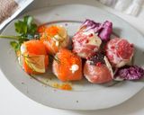 生ハムとスモークサーモン金ごま手まり寿司作り方6写真