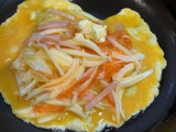 オムレツにグリーンピース銀餡♪