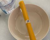 レンジで簡単！トマトとベーコンのパスタ作り方1写真