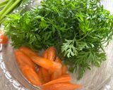 人参の葉っぱでサクサクかき揚げ♪作り方1写真