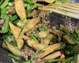 豚ひき肉とナスとニラの中華炒め作り方5写真