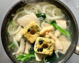 お手軽な食材で生姜風味の卵とじうどん作り方3写真