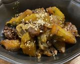 かぼちゃと牛肉甘辛炒め作り方3写真