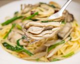 牡蠣とほうれん草とごぼうのパスタ作り方12写真