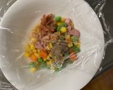 レンジ簡単洋風梅ガパオ味オムライス弁当作り方2写真
