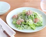 火を使わず♪生ハムとレタスのしらすサラダ作り方4写真