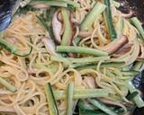 キュウリと椎茸のクリームチーズパスタ作り方5写真