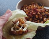 タケノコ挽き肉甜麺醤炒めをレタスで包む作り方3写真