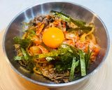 夏に余った韓国冷麺でピリ辛釜玉🥩牛肉温麺作り方7写真