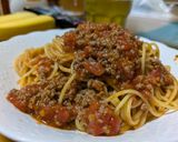 トマトジュースで作るトマトとひき肉パスタ作り方7写真
